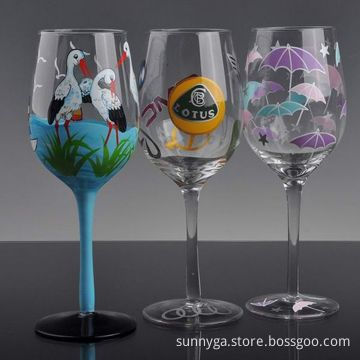 Wine Glasses Hand Painted, 65mm Top Diameter, 78mm Bottom Diameter